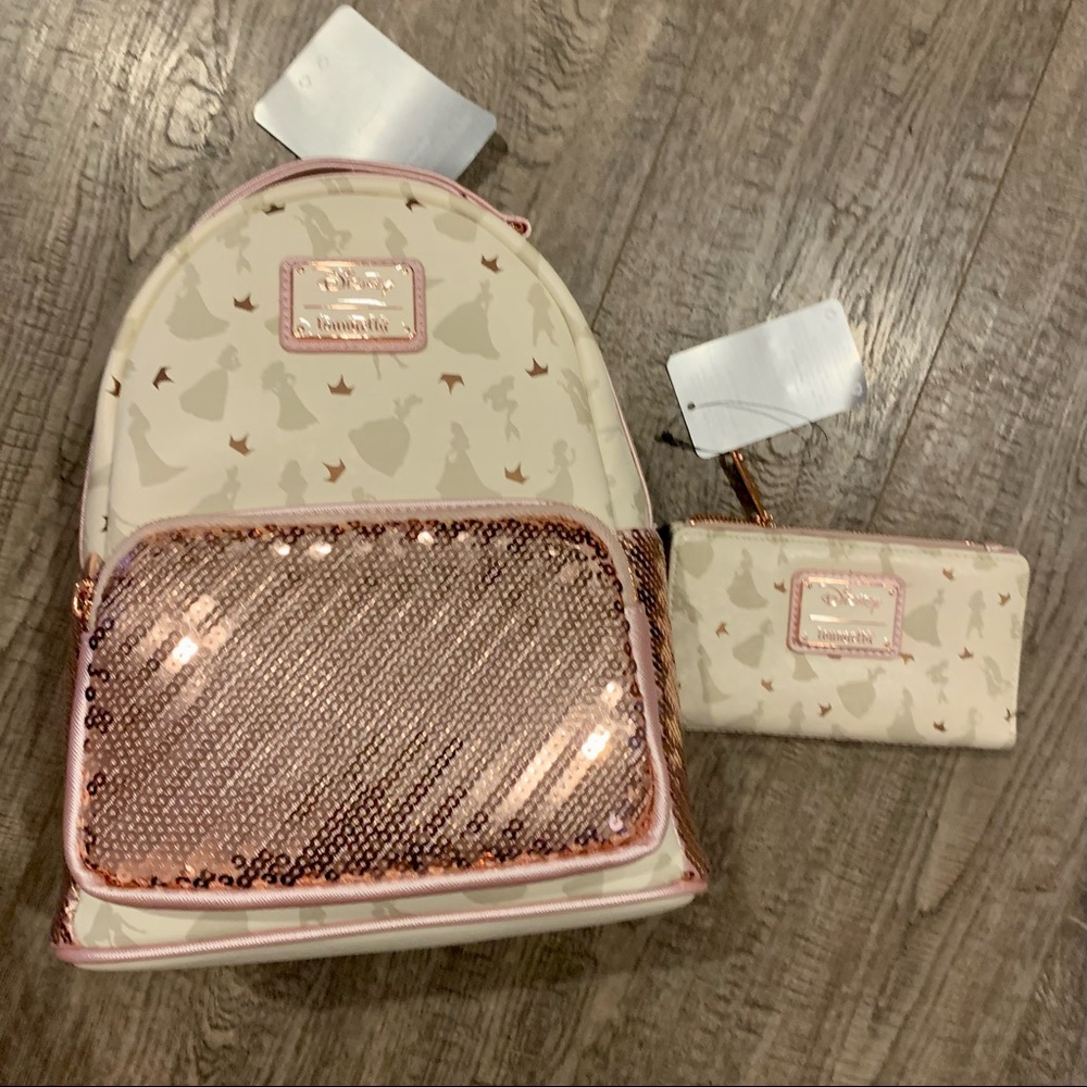 Disney Princess Ultimate Celebration Loungefly Mini Backpack And Wallet Bundle